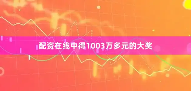配资在线中得1003万多元的大奖