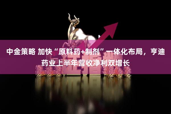 中金策略 加快“原料药+制剂”一体化布局，亨迪药业上半年营收净利双增长